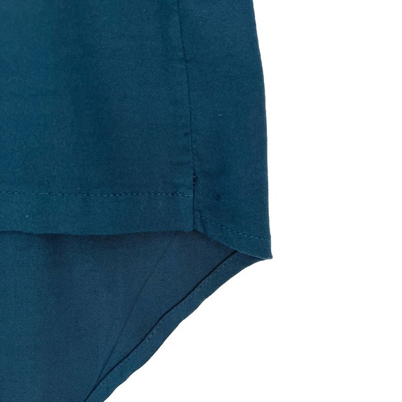 ENZA COSTA Shirt Womens Medium Teal Short Sleeve Tie Front Button Up Cropped NEW - Picture 14 of 15
